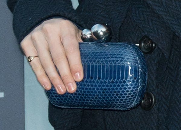 Katharine McPhee and her Diane von Furstenberg spherical kiss lock minaudière