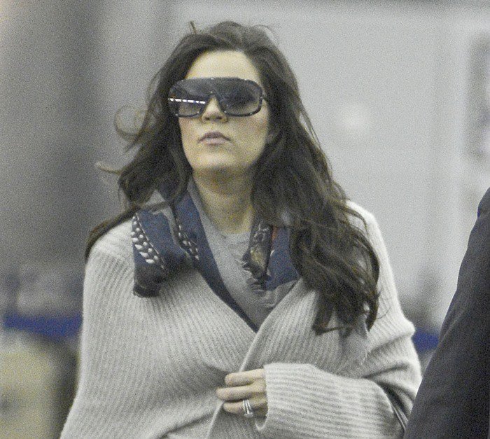 Khloé Kardashian Odom at the JFK Airport in New York City on January 31, 2013