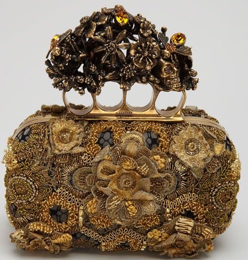Alexander McQueen Raso Seta Knuckle Box Clutch