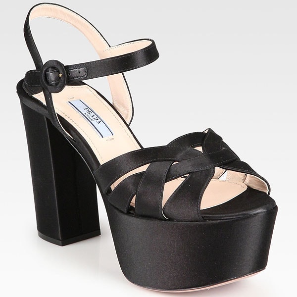 Prada Satin Platform Sandals