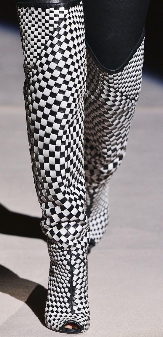 A model walks the catwalk during the Tom Ford show