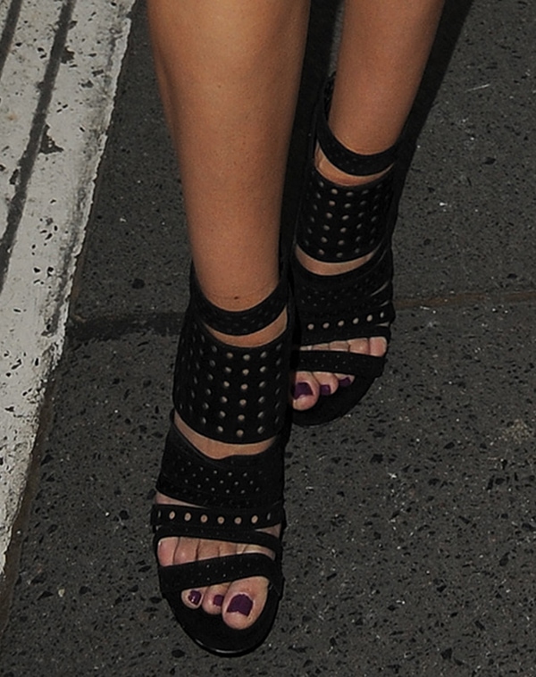 Una Healy's sexy toes in Jimmy Choo "Malika" booties
