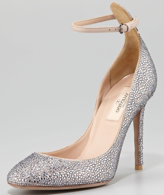 Valentino Crystal-Covered Tango Stiletto Pumps