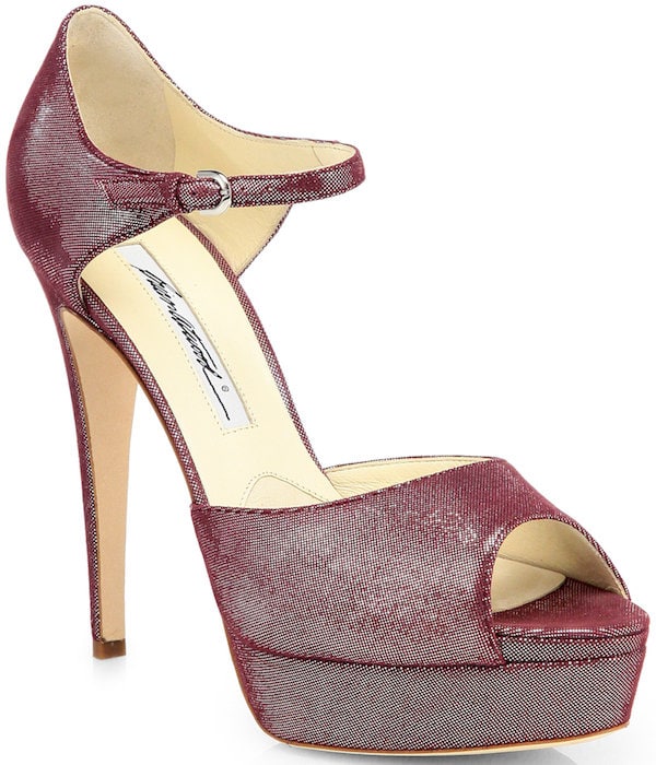 Brian Atwood "Tribeca" Metallic Lame Platform Sandals