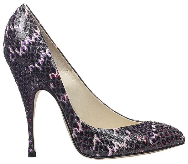 Brian Atwood "Nico" Pumps in Violet Snake
