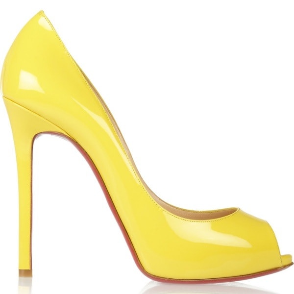 CHRISTIAN LOUBOUTIN Flo 120 patent-leather peep-toe pumps