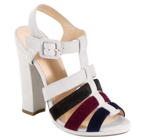 Cole Haan Jen Oli Chelsea Collection Sandals in Grey-Burgundy-Navy Suede