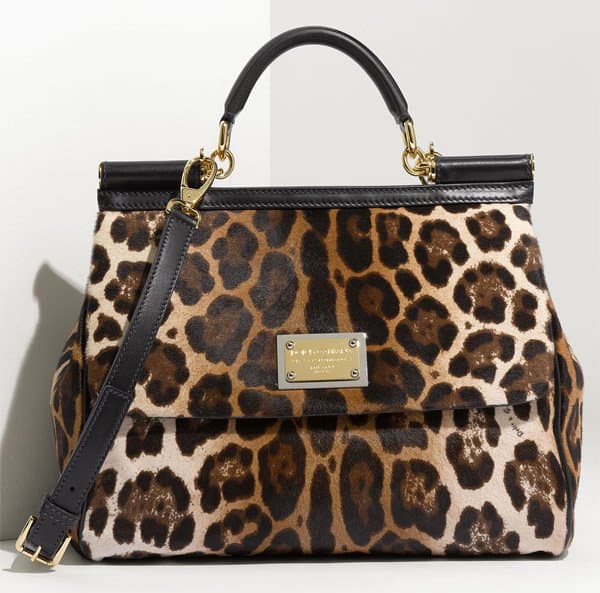 Dolce Gabbana "Miss Sicily" Leopard-Print Satchel