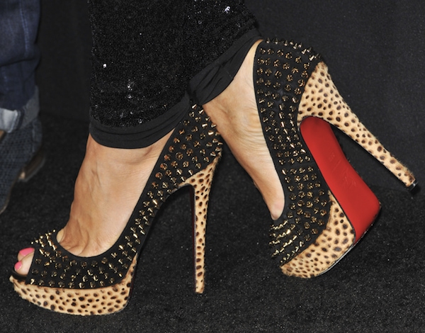 Elena Samodanova in killer spiked heels by Christian Louboutin