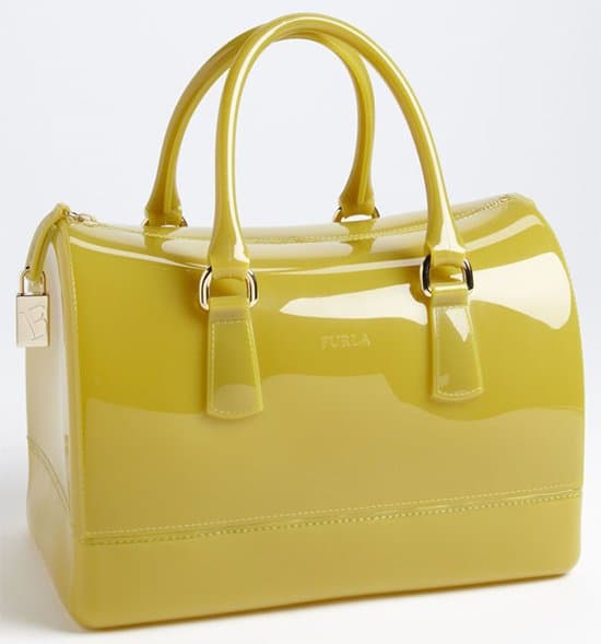 Furla 'Candy' Transparent Rubber Satchel - Lime