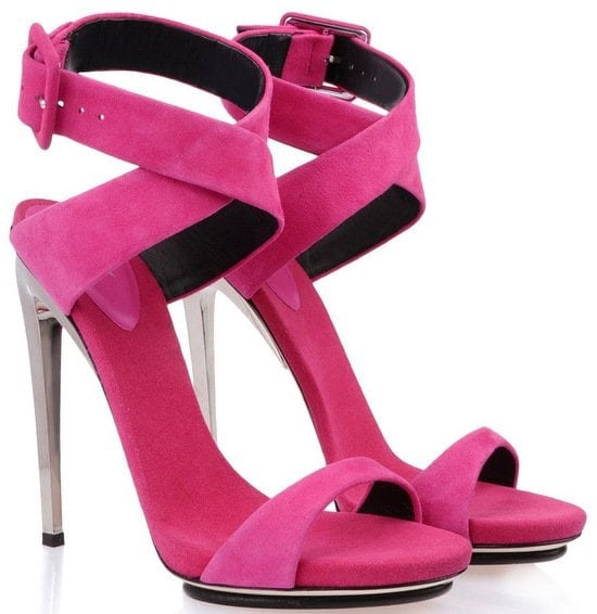 Giuseppe Zanotti Metal-Heeled Suede Sandals