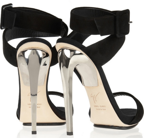 Giuseppe Zanotti Metal-Heeled Suede Sandals