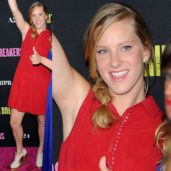 Heather Morris flaunted her legs at the 'Spring Breakers' premiere held at ArcLight Cinemas in Hollywood on March 14, 2013