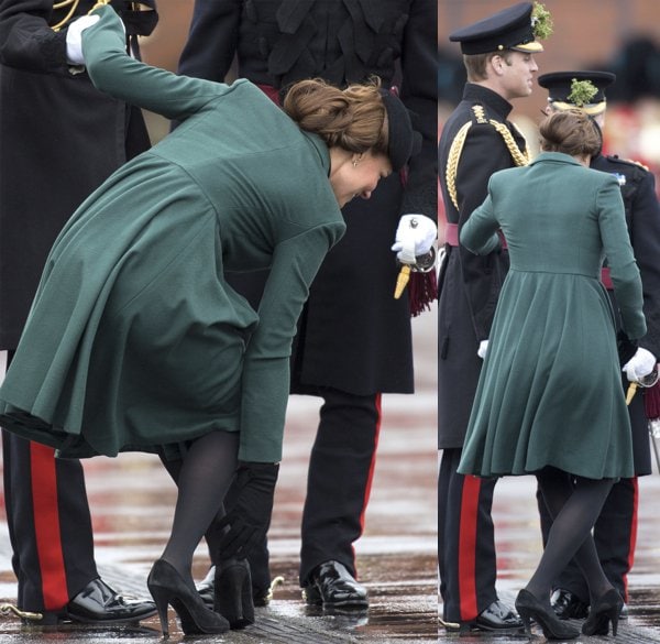 Kate Middleton, Duchess of Cambridge, finished off her outfit with simple black pumps