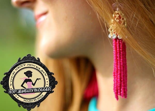 Marianela Yanes rocks pink beaded dangling earrings