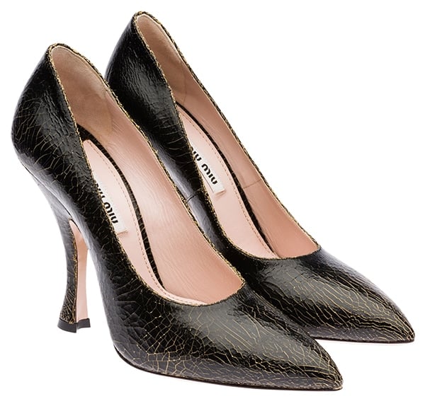 Miu Miu Craquele Leather Pumps