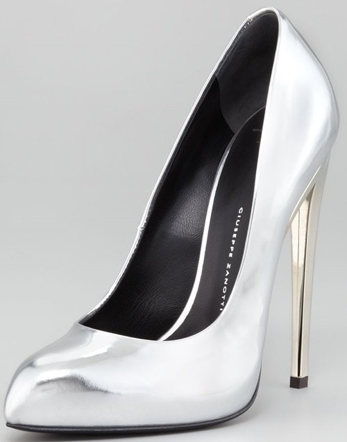 Giuseppe Zanotti Mirror Heel Pumps in Silver