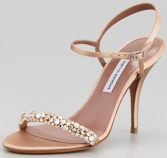 Tabitha Simmons Deon Crystal Strap Satin Sandals