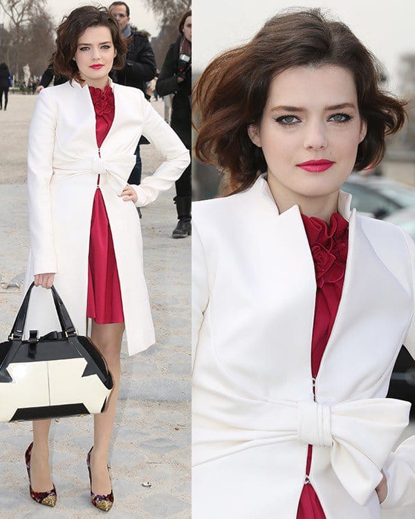 Roxane Mesquida wears her short hair down at the Valentino Fall/Winter 2013/2014 fashion show, part of the Paris Womenswear Fashion Week