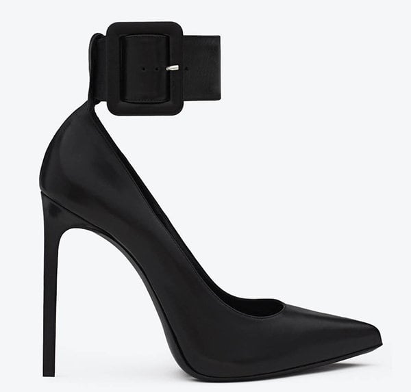 Saint Laurent 'Escarpin' Pumps with Ankle-Cuff Strap in Black
