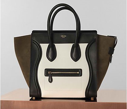 Celine Luggage Multicolor in Smooth Calfskin White Khaki