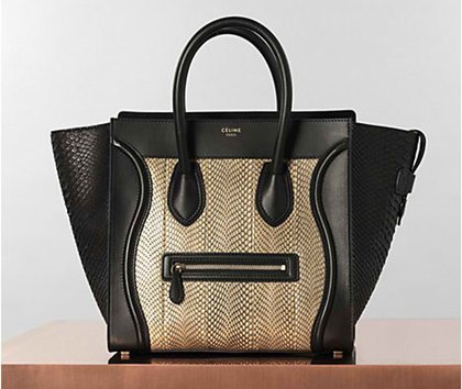 Celine Luggage in Cobra Khaki Python Black