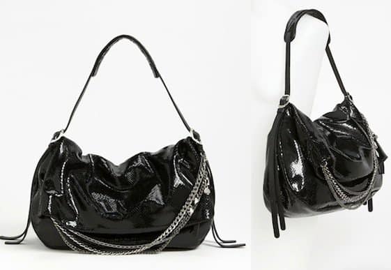 Jimmy Choo "Biker" Snake-Embossed Leather Bag in Black