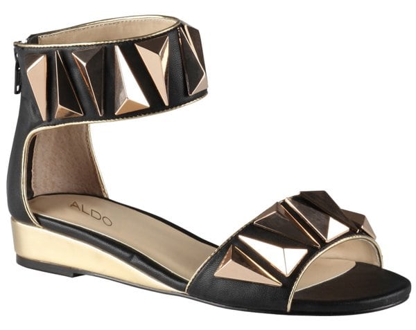 Aldo "Kasota" Ankle-Strap Wedges in Black