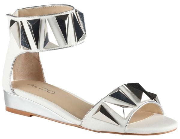 Aldo "Kasota" Ankle-Strap Wedges in White