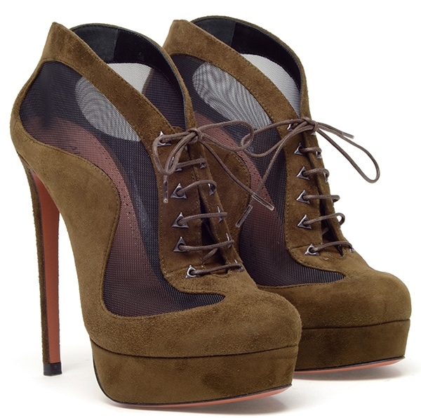 Azzedine Alaïa Suede and Mesh Shoe Boots