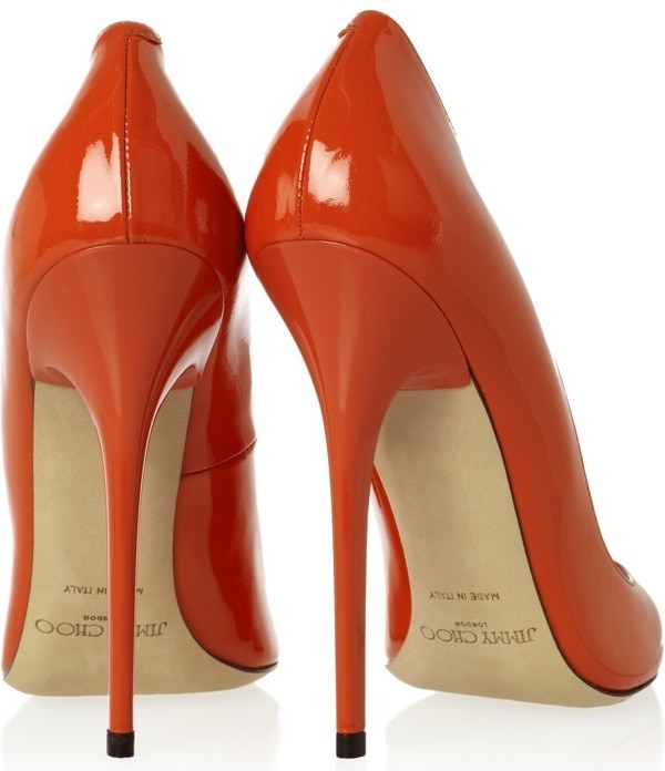 JIMMY CHOO Anouk patent-leather pumps $575 Heel