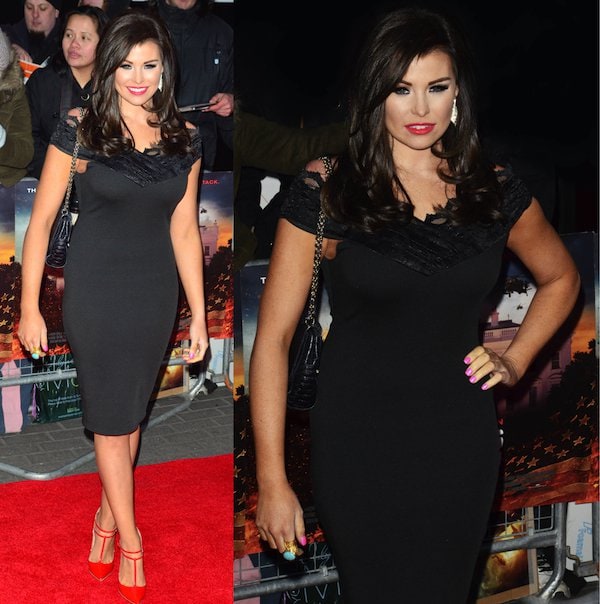 Jessica Wright's body-hugging black dress