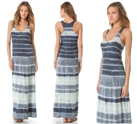 A showcase of the $150 Lily Aldridge for Velvet Laura Dress, this image highlights the boho-chic dress that has become a staple in Alessandra Ambrosio's wardrobe
