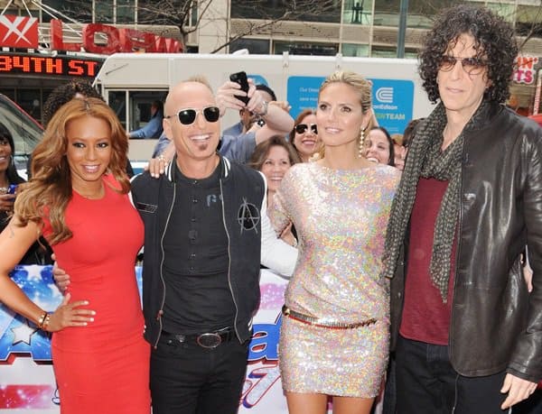 Star-studded judges panel: Mel B, Howie Mandel, Heidi Klum, and Howard Stern shine at America's Got Talent, NBC Studios