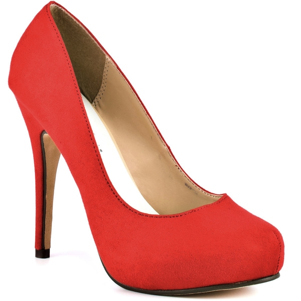 Michael Antonio Love Me Cherry-Red Suede Pumps