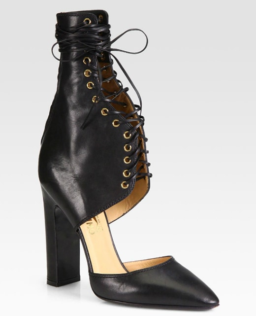 Salvatore Ferragamo Shantelle Lace-Up Leather Pumps