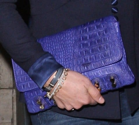 Pippa Middleton totes Tabitha London's blue Rappers Delight clutch