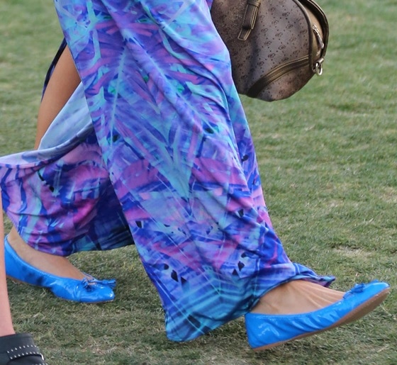 Paris Hilton April 13 Coachella Music Festival Ballet Flats Paris Hilton wearing flats with her boho dresses at the Coachella Music Festival, April 12–14, 2013