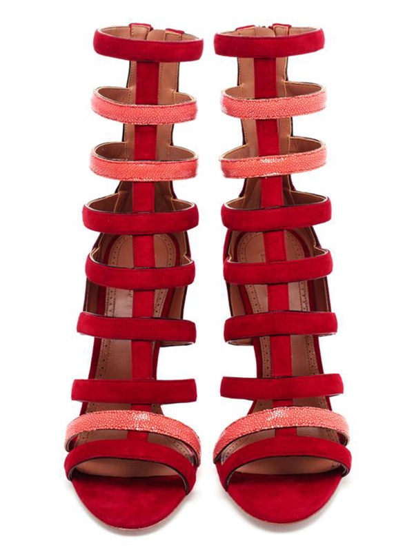Azzedine Alaïa Suede and Stingray Strappy Sandals