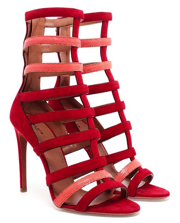 Azzedine Alaïa Suede and Stingray Strappy Sandals