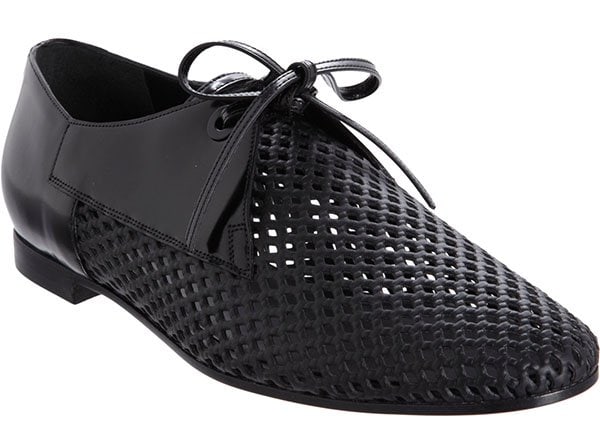 Balenciaga Perforated Derby Shoes in Black Balenciaga Perforated Derby Shoes in Black