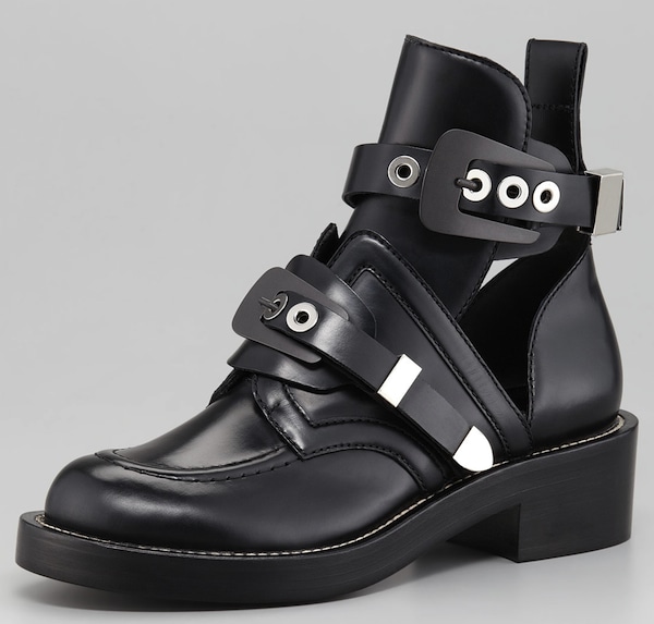 Balenciaga Buckled Cutout Booties