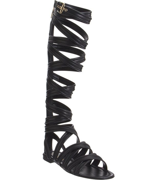 Gianvito Rossi Leather Gladiator Knee Sandals Gianvito Rossi Leather Gladiator Knee Sandals