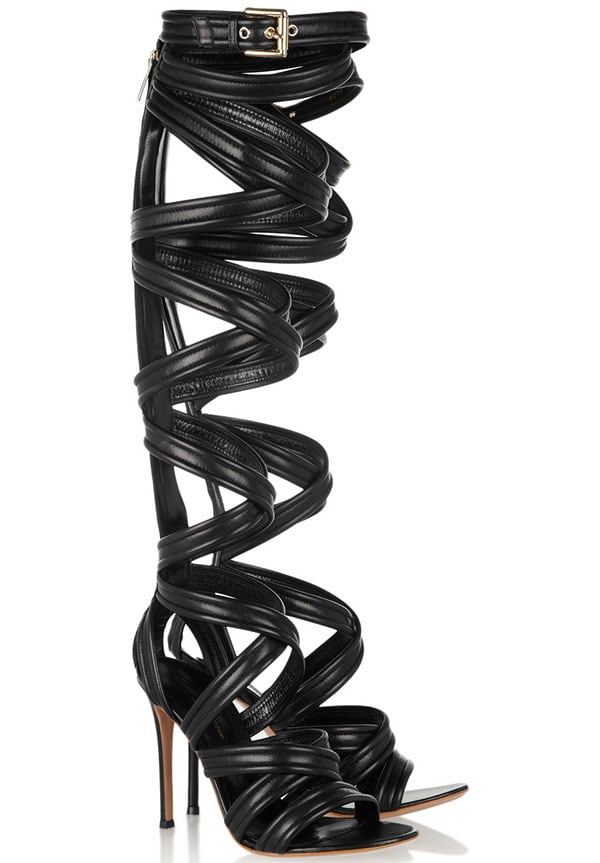 Gianvito Rossi Leather Gladiator Knee Sandals Gianvito Rossi Leather Gladiator Knee Sandals