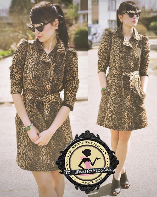 Insomnia flaunts her legs in a leopard trench coat