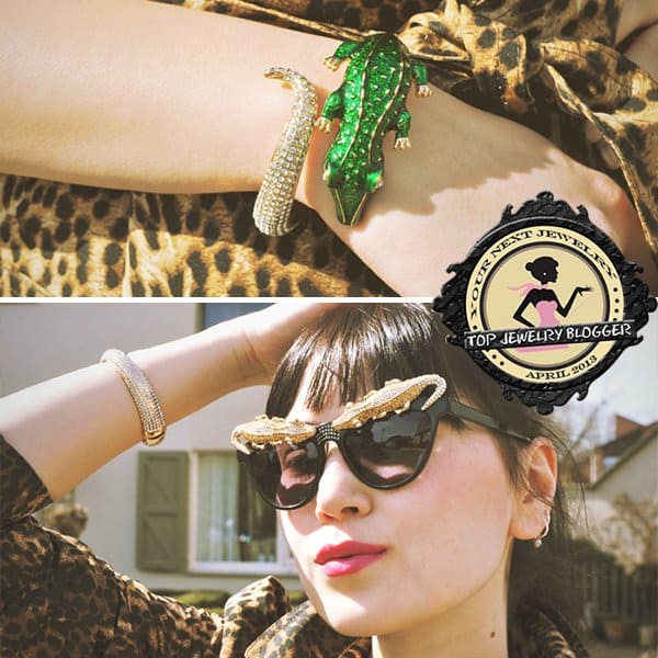 Insomnia rocks a crocodile bracelet and crocodile-embellished sunglasses