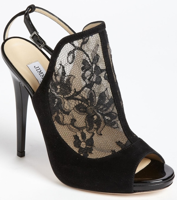 Jimmy Choo Maylen Lace Suede Platform Sandals
