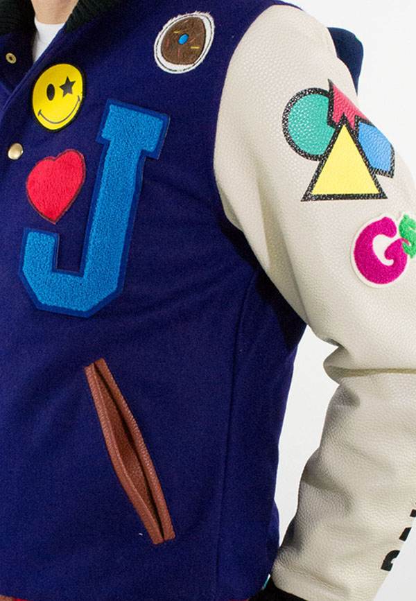 Rita Ora’s choice of outerwear: The playful and eye-catching Joyrich x Dee Ricky varsity jacket priced at $370