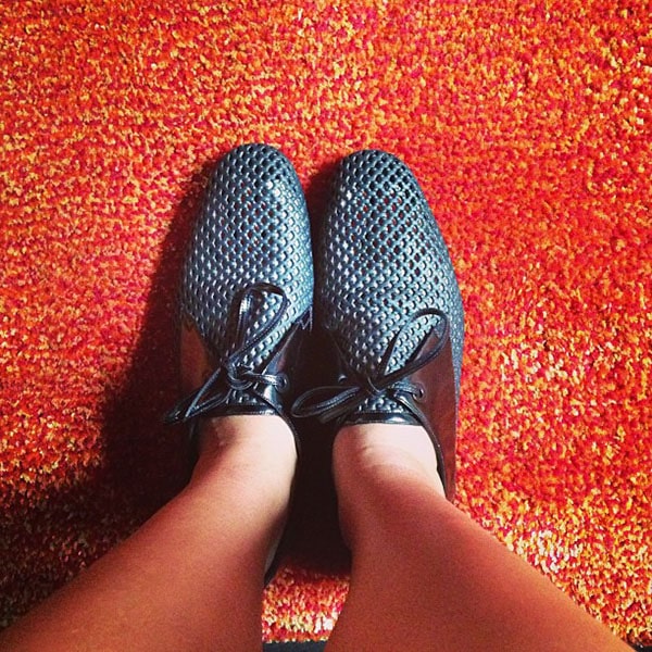 Julissa Bermudez in Balenciaga Perforated Derby Shoes Julissa Bermudez shows off her Balenciaga perforated derby shoes