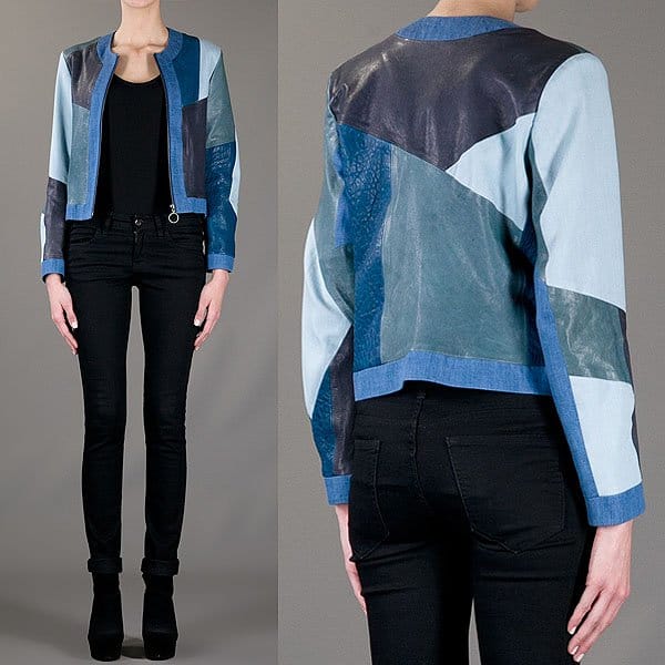 MiH paneled denim and leather jacket